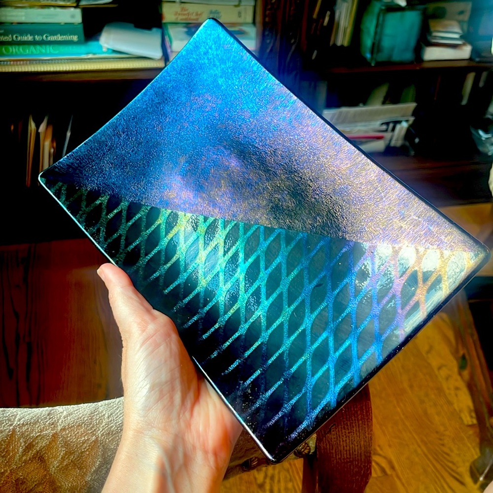 Vintage McVay signed glass art